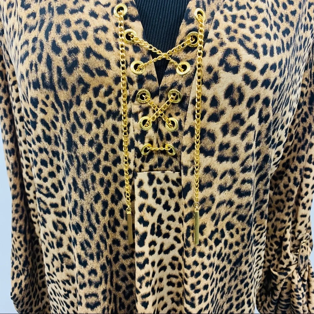 Michael‎ kors women’s leopard chain dress sz XL